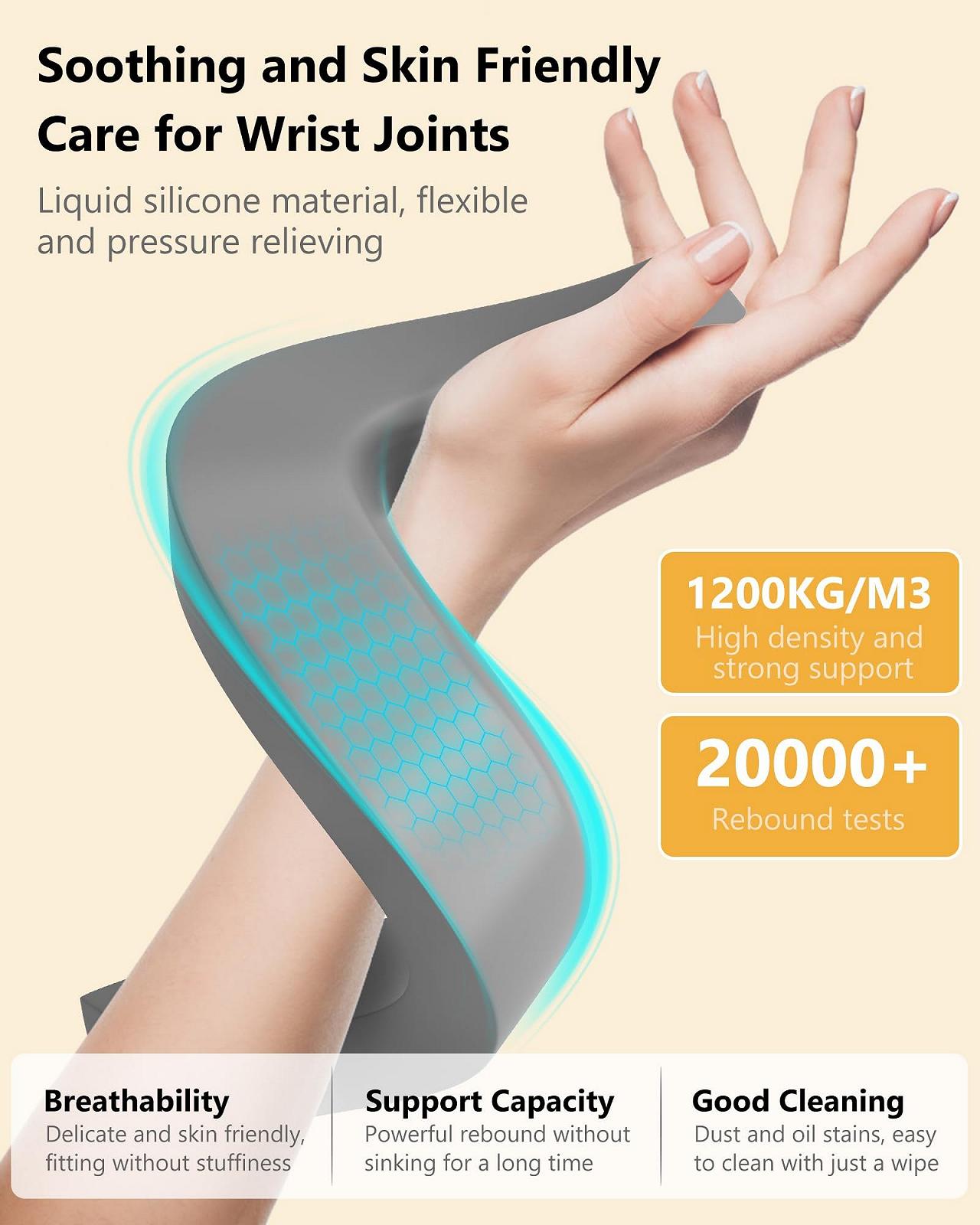 Подставка для ноутбука NTMY с поддержкой запястья для стола, вентилируемая, эргономичная с подкладкой для запястья, фото №4