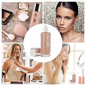 Лосьон для тела 100 мл Не липкий блестящий лосьон для тела, блестящий лосьон, увлажняющий, для отбеливания тела, нежирная жидкость, для большинства типов кожи synthetic.ua - Фото 1