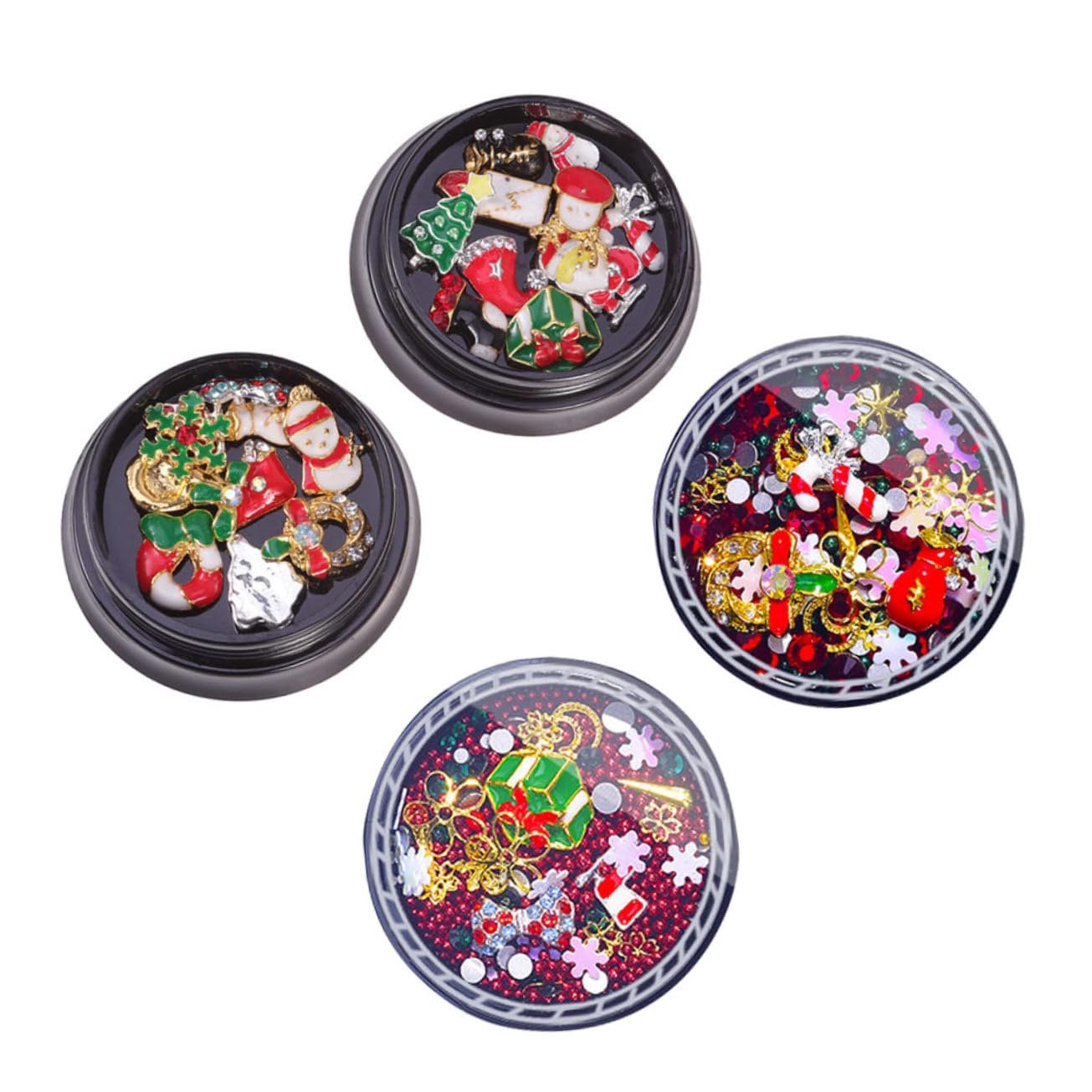 Украшения для ногтей MAGICLULU 3 набора Модные рождественские шармы для ногтей снежинки стразы наклейки для ногтей для детей от 4 лет 3 коробки, фото №3