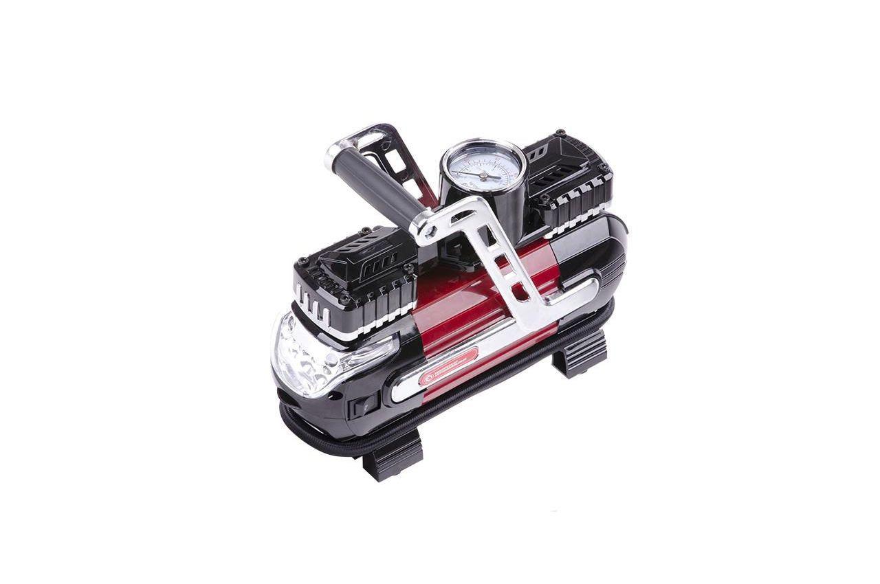 Мінікопресор автомобільний Intertool 12В x 7 бар 40 л/мин двопошневої (AC-0003), фото №2