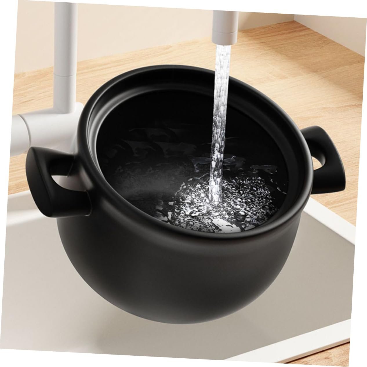 Кастрюля для запекания керамическая VALICLUD для газовой плиты с крышкой, фото №7