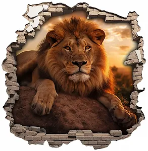Наклейка на стіну Samunshi Wall Crack with Lion 70 x 70 см - Фото 1