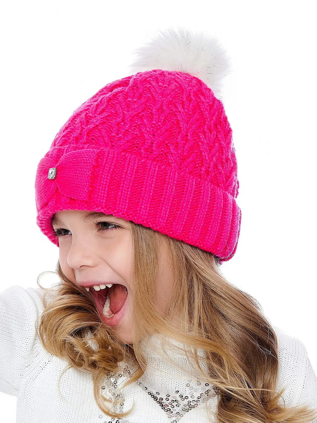 Вязаная Шапка Marhatter Зимняя для Девочек, фото №3