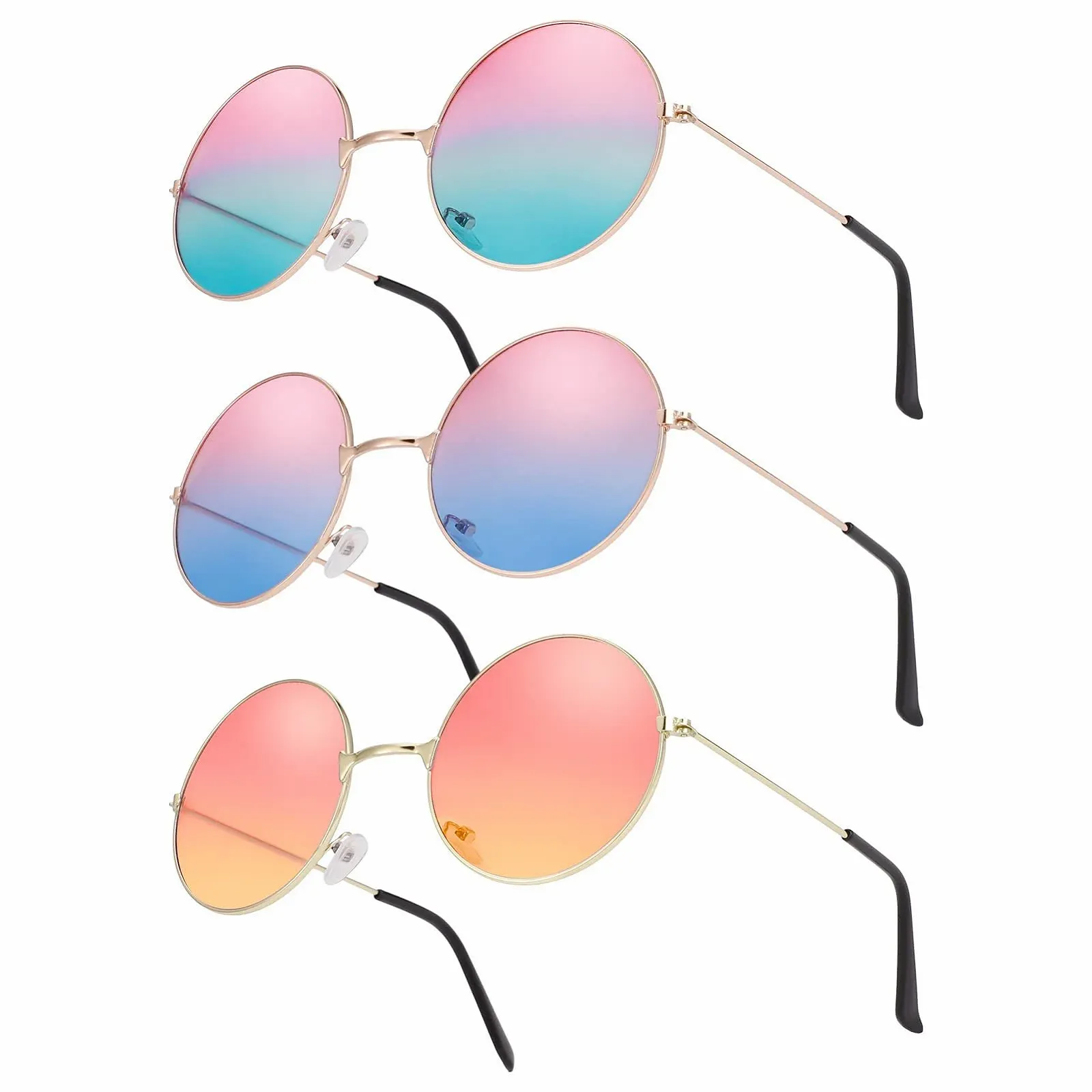 Солнцезащитные очки Круглые в стиле ретро 60-х 3 пары, фото №1
