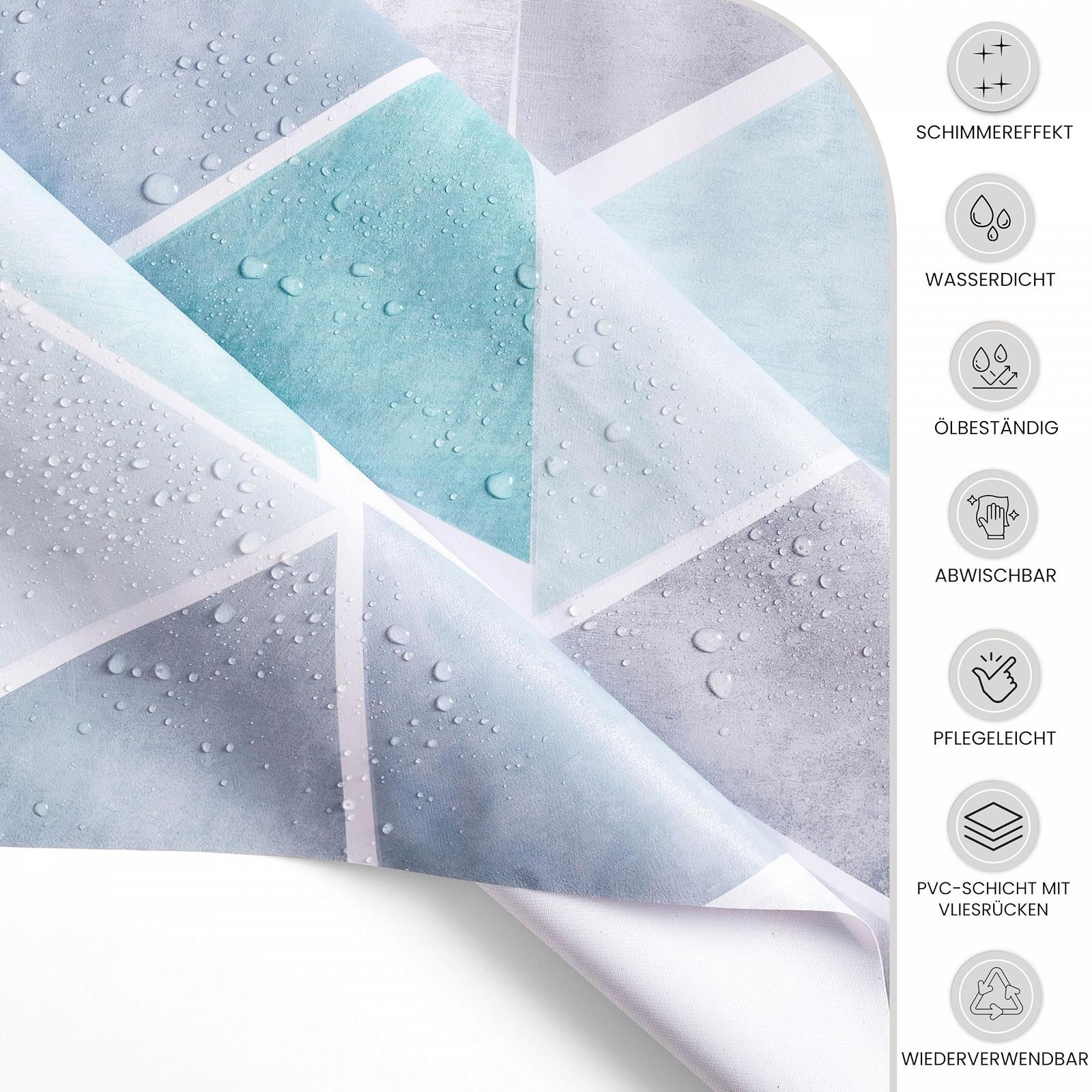 Скатертина KP HOME Shimmering PVC Grey Blue 140 x 140 см, фото №5