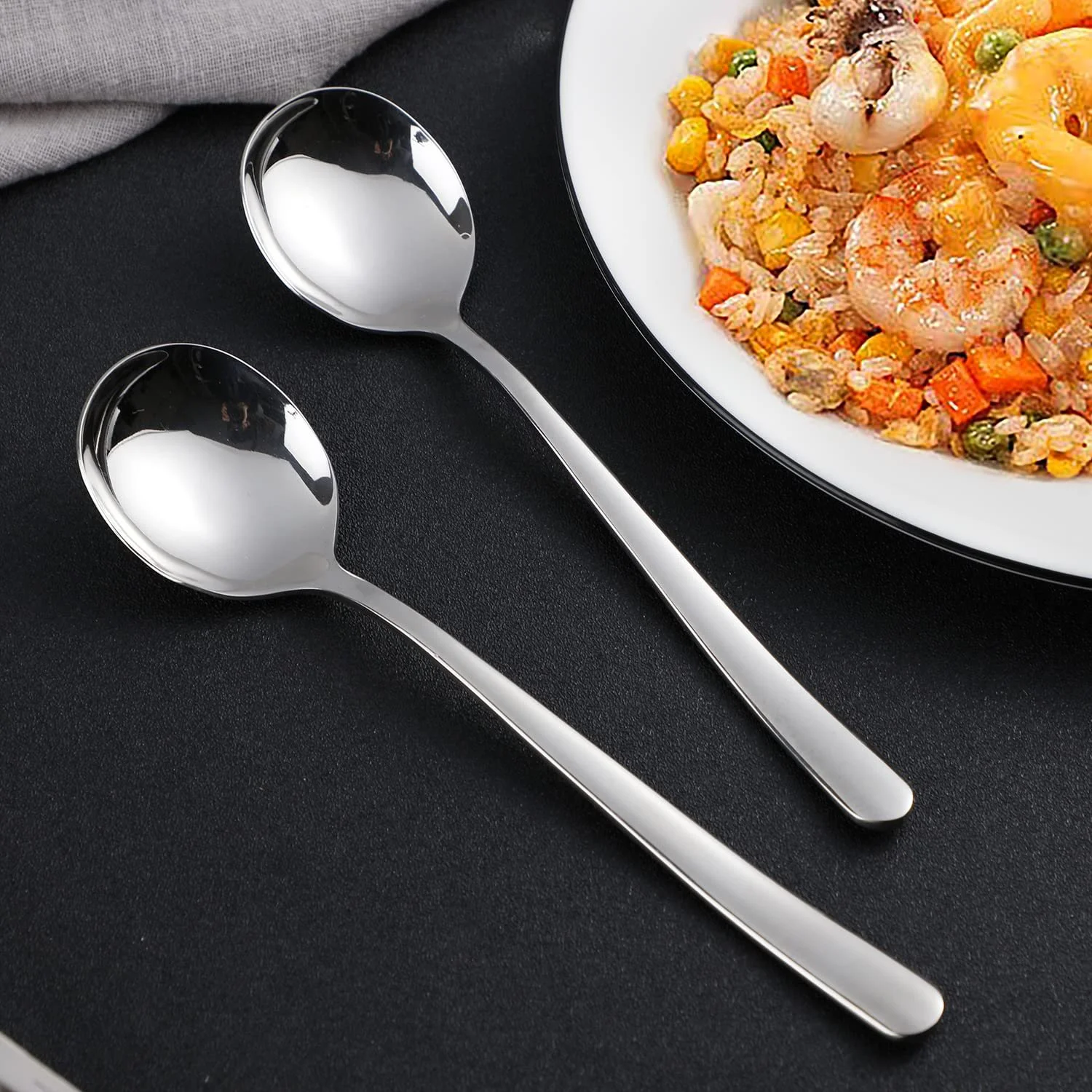 Ложка для супу з нержавіючої сталі, столова, фото №7