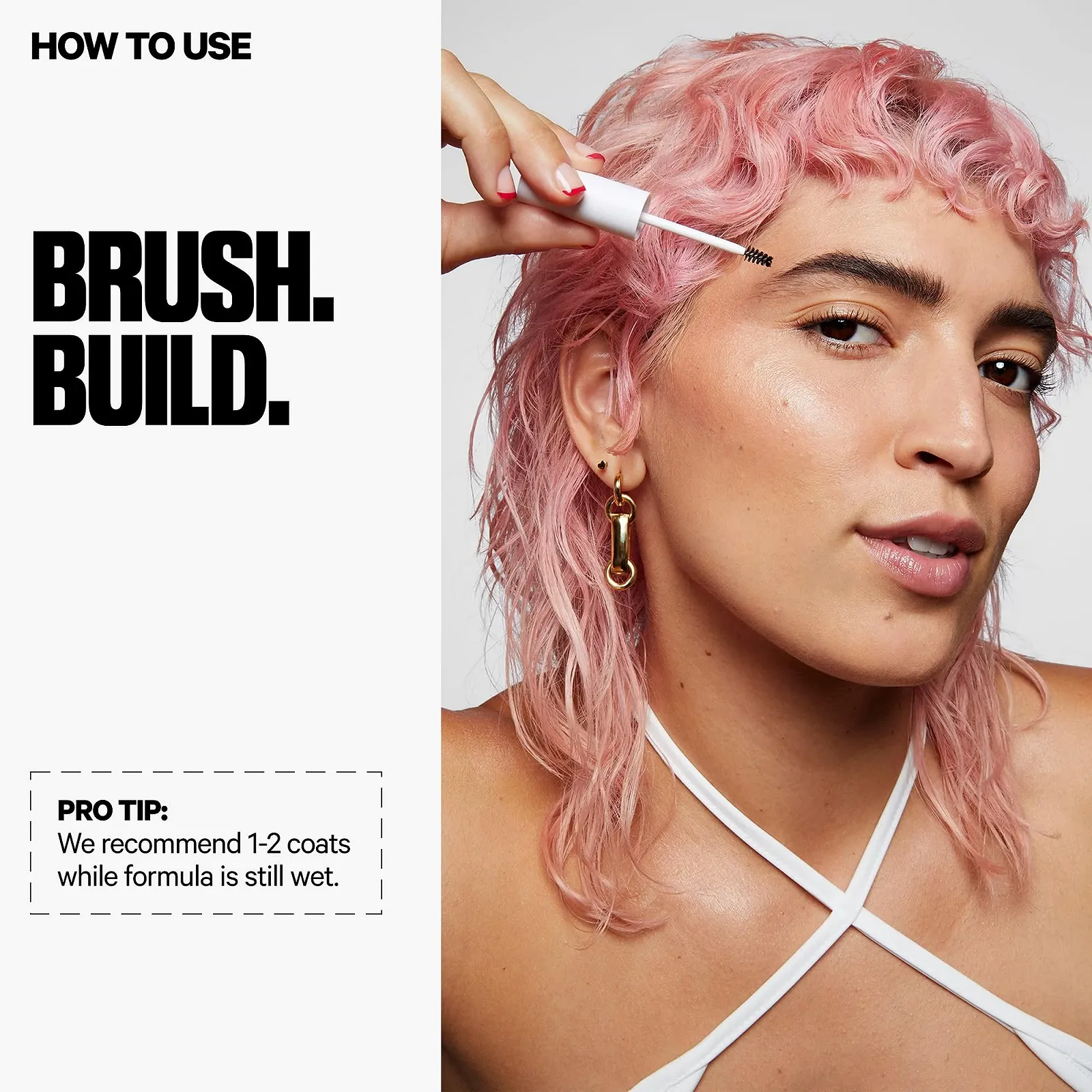 Гель для бровей Milk Makeup KUSH Fibre Brow Gel Thickening Soft Flexible Hold Cypher (Cool Very Dark Brown/Black), фото №6