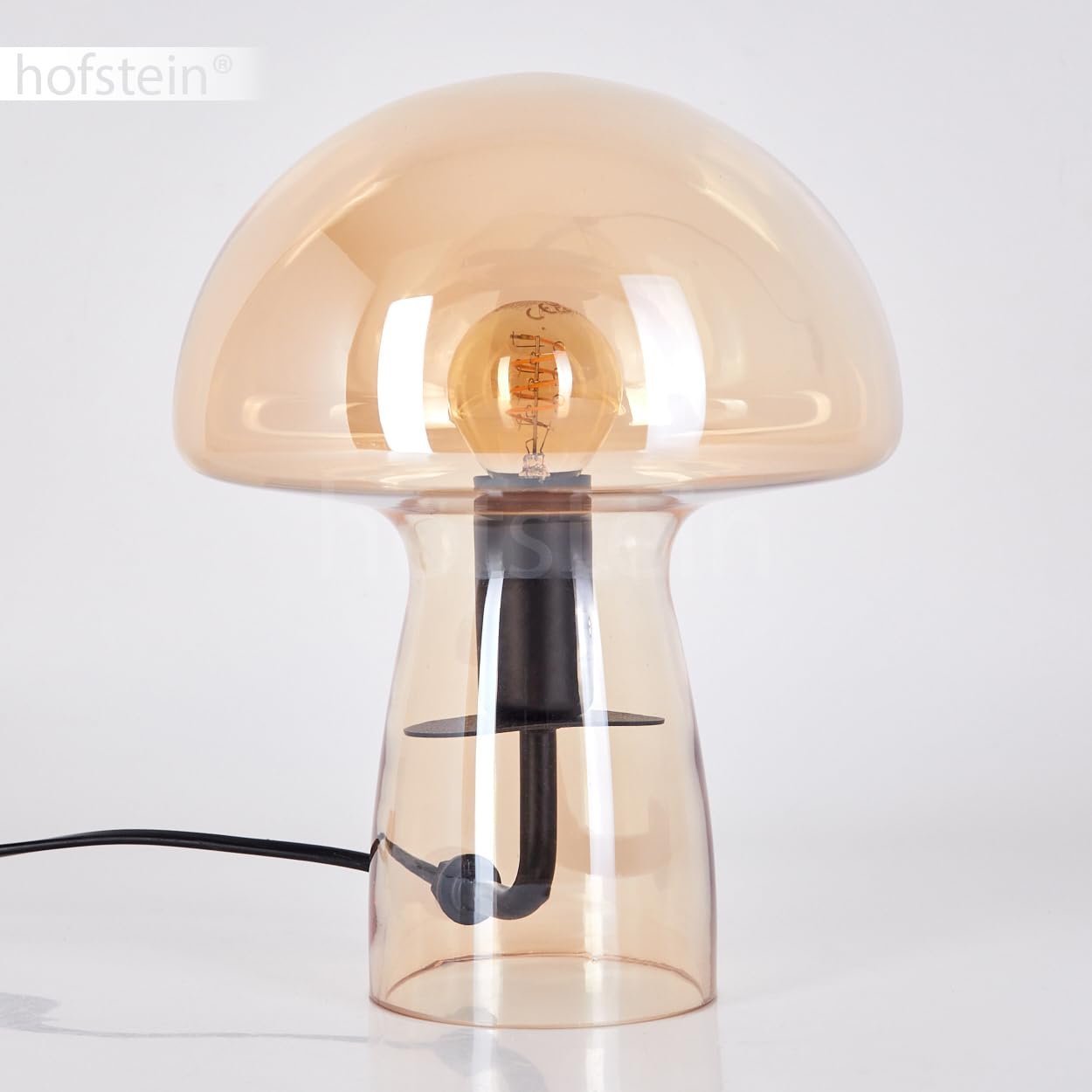 Настільна лампа Almagre Modern Vintage / Retro метал/скло 18 см Чорний/Бурштиновий, фото №9