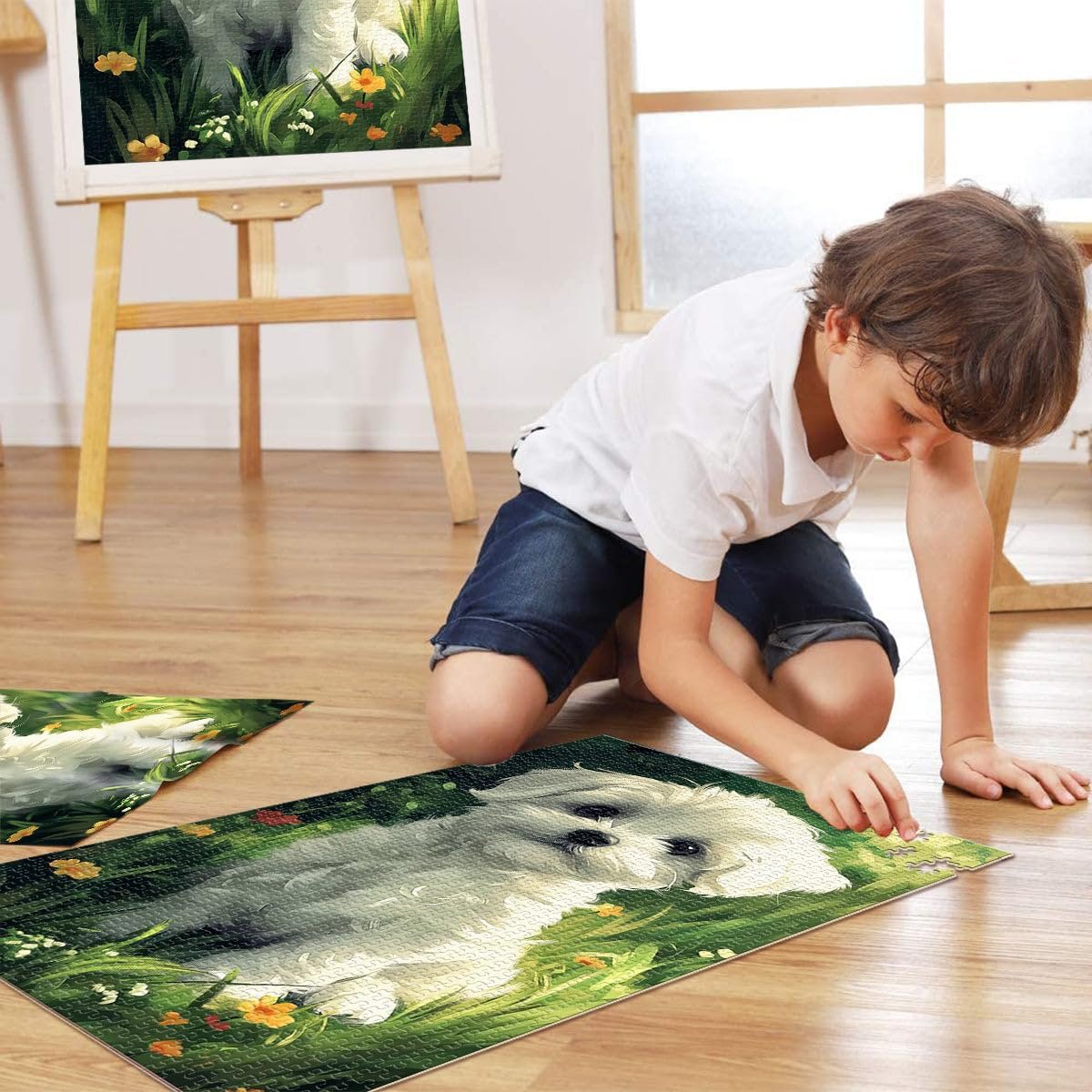 Пазл Щенок мальтийской болонки в цветах 1000 элементов 38 x 26 см, фото №4 Пазл Щенок мальтийской болонки в цветах 1000 элементов 38 x 26 см, фото №4