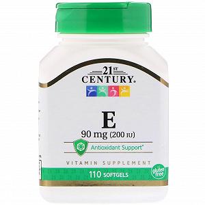 Витамин E 21st Century Vitamin 90 mg 200 IU 110 Softgels - Фото 1