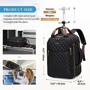Рюкзак для ноутбука Extra Large 33L 17 дюймов Водонепроницаемый Антивор на колесах Black synthetic.ua - Фото 1