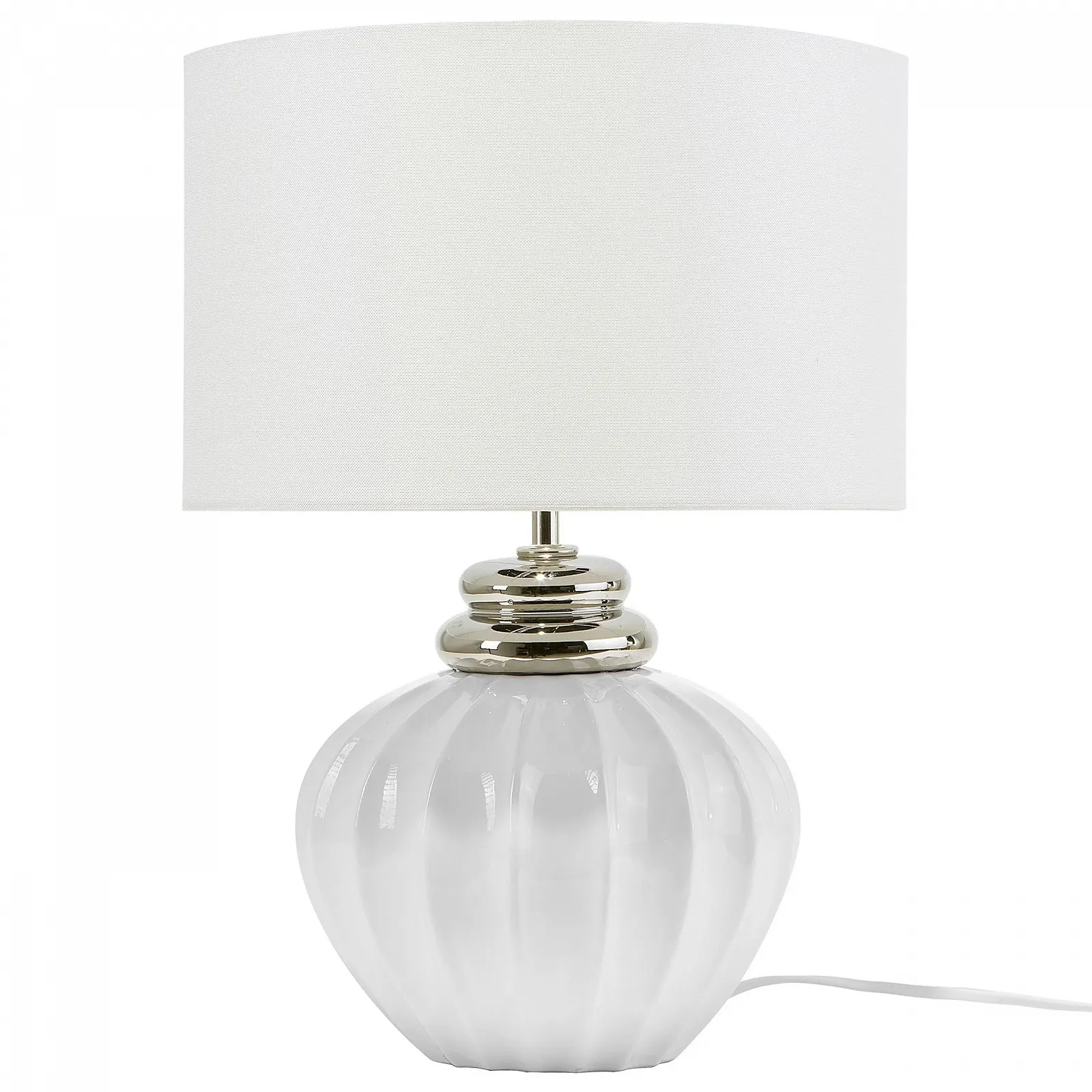 Настільна лампа Beliani Neris керамічна 45 см кремово-біла, фото №4