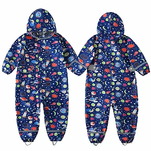 Детский дождевой костюм, дождевик для девочек и мальчиков, цельная дождевая одежда для малышей, водонепроницаемые дождевые куртки, дождевой комбинезон, легкая куртка с капюшоном, дождевик с принтами, 1-10 лет synthetic.ua - Фото 1