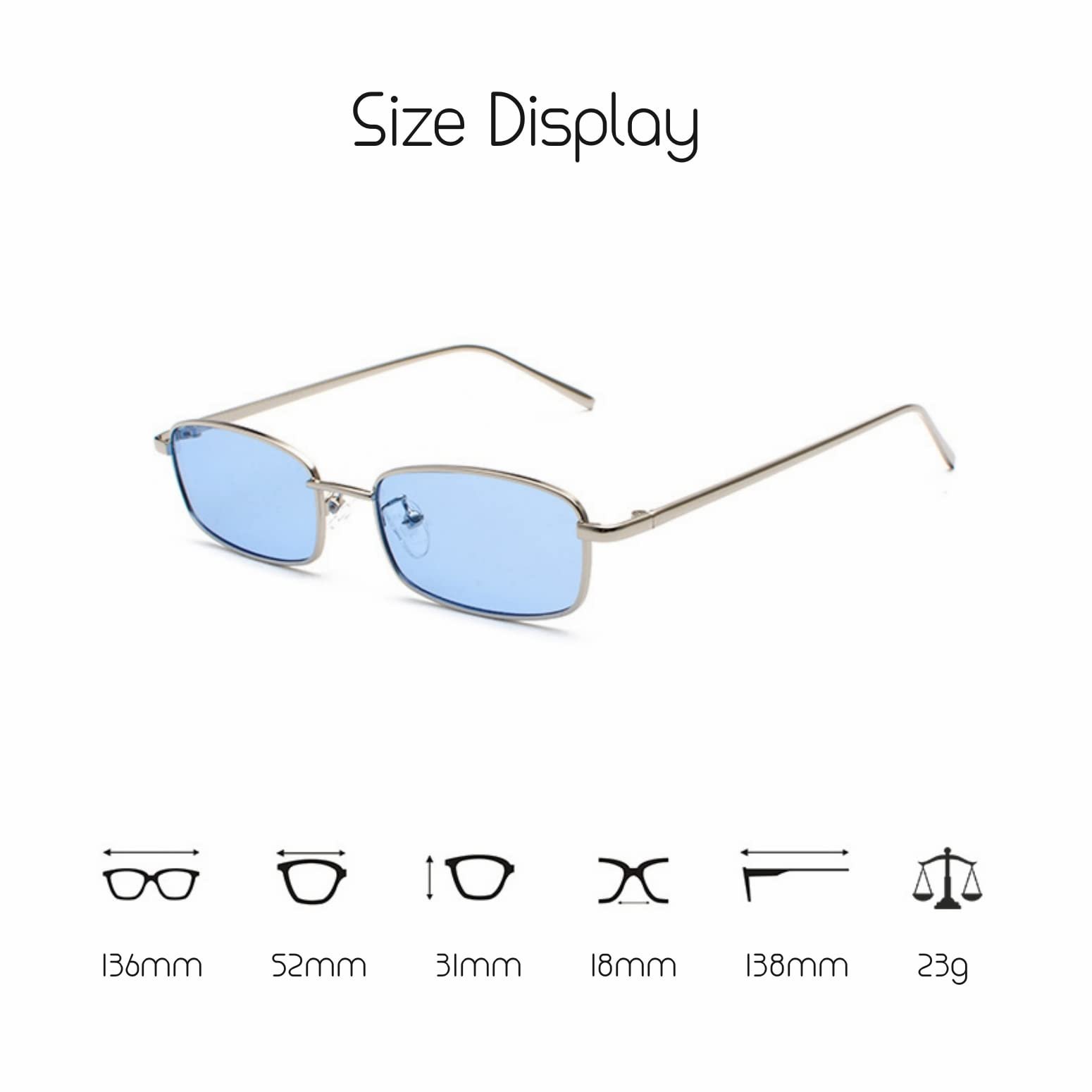 Сонцезахисні окуляри Ретро Прямокутні ESALIA Металева оправа Кольорові прозорі лінзи для чоловіків та жінок, фото №5 Сонцезахисні окуляри Ретро Прямокутні ESALIA Металева оправа Кольорові прозорі лінзи для чоловіків та жінок, фото №5