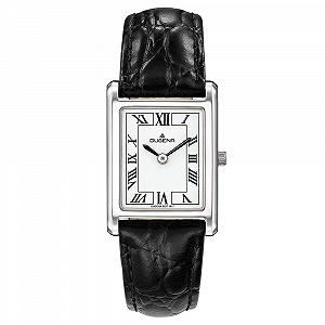 Женские кварцевые часы Dugena Quadra Classica 4460700, белый циферблат, корпус из нержавеющей стали, закаленное минеральное стекло, кожаный ремешок, серебристый, классический - Фото 1