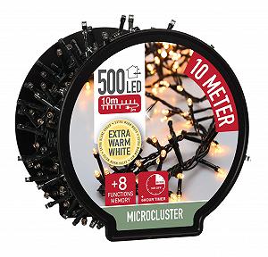 Світлодіодна гірлянда на котушці, 10 м, 500 LED, дуже теплий білий, з таймером і 8 функціями - для внутрішнього та зовнішнього використання - Фото 1