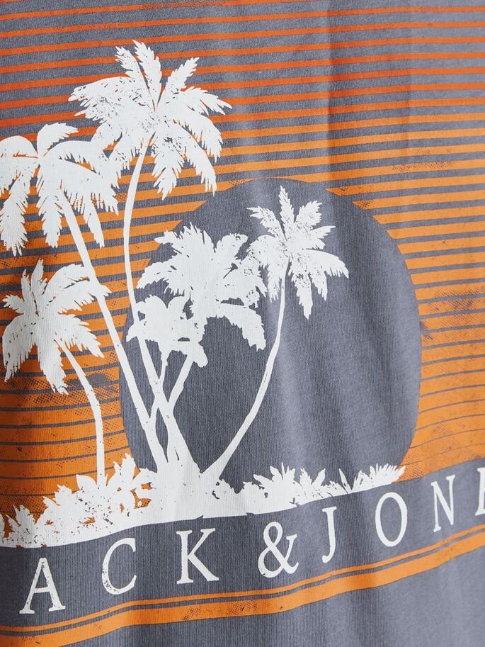 Футболка JJPALM TEE SS 12200243-Grisaille-Fit:Standard Fit Jack&Jones Сірий M, фото №4