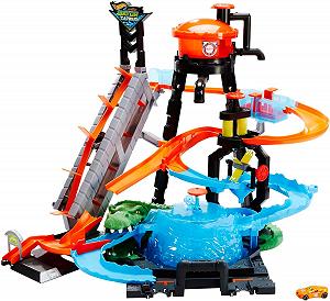 Игровой набор Hot Wheels City Ultimate Car Wash с крокодилом и эффектом смены цвета - Фото 1