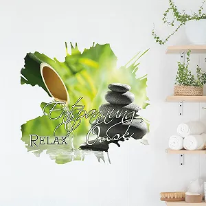 Наклейка на стіну GRAZDesign Bathroom Green Relaxation Feng Shui 53 x 50 см Зелений synthetic.ua - Фото 1