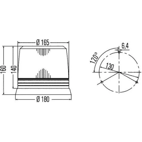Проблисковий маячок HELLA 2RL 007 017-061 для LIEBHERR, фото №2