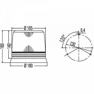 Проблисковий маячок HELLA 2RL 007 017-061 для LIEBHERR synthetic.ua - Фото 1