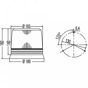 Проблисковий маячок HELLA 2RL 007 017-061 для LIEBHERR synthetic.ua - Фото 1