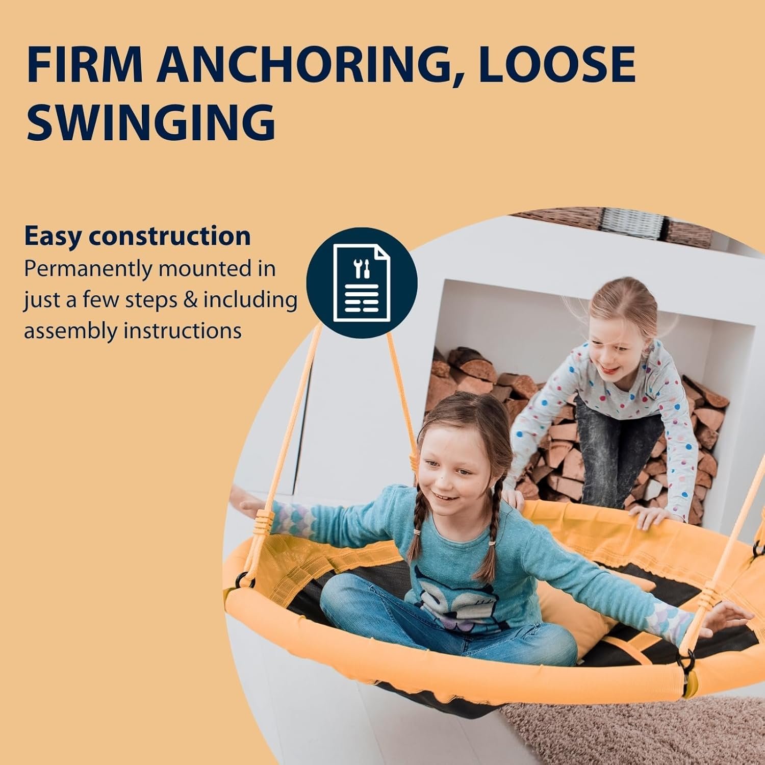 Гойдалка-гніздо Hudora Nest Swing 110 (‎72183) Orange, фото №4
