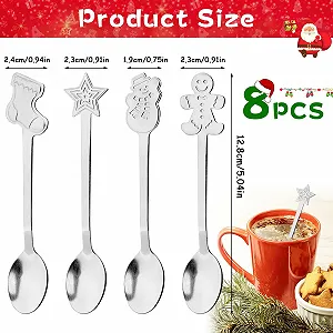 Набір з 8 різдвяних ложок з нержавіючої сталі для чаю synthetic.ua - Фото 1