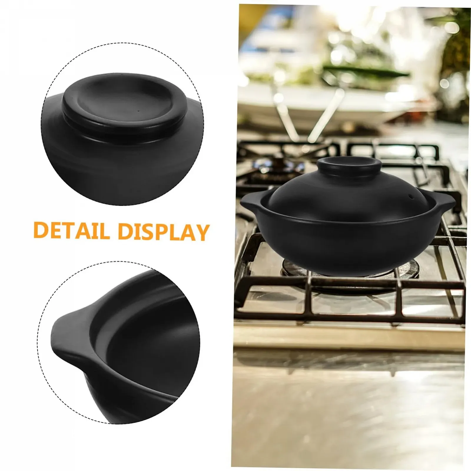 Глиняный горшок GALPADA Термостойкий с крышкой для супов рагу и риса, фото №3 Глиняный горшок GALPADA Термостойкий с крышкой для супов рагу и риса, фото №3