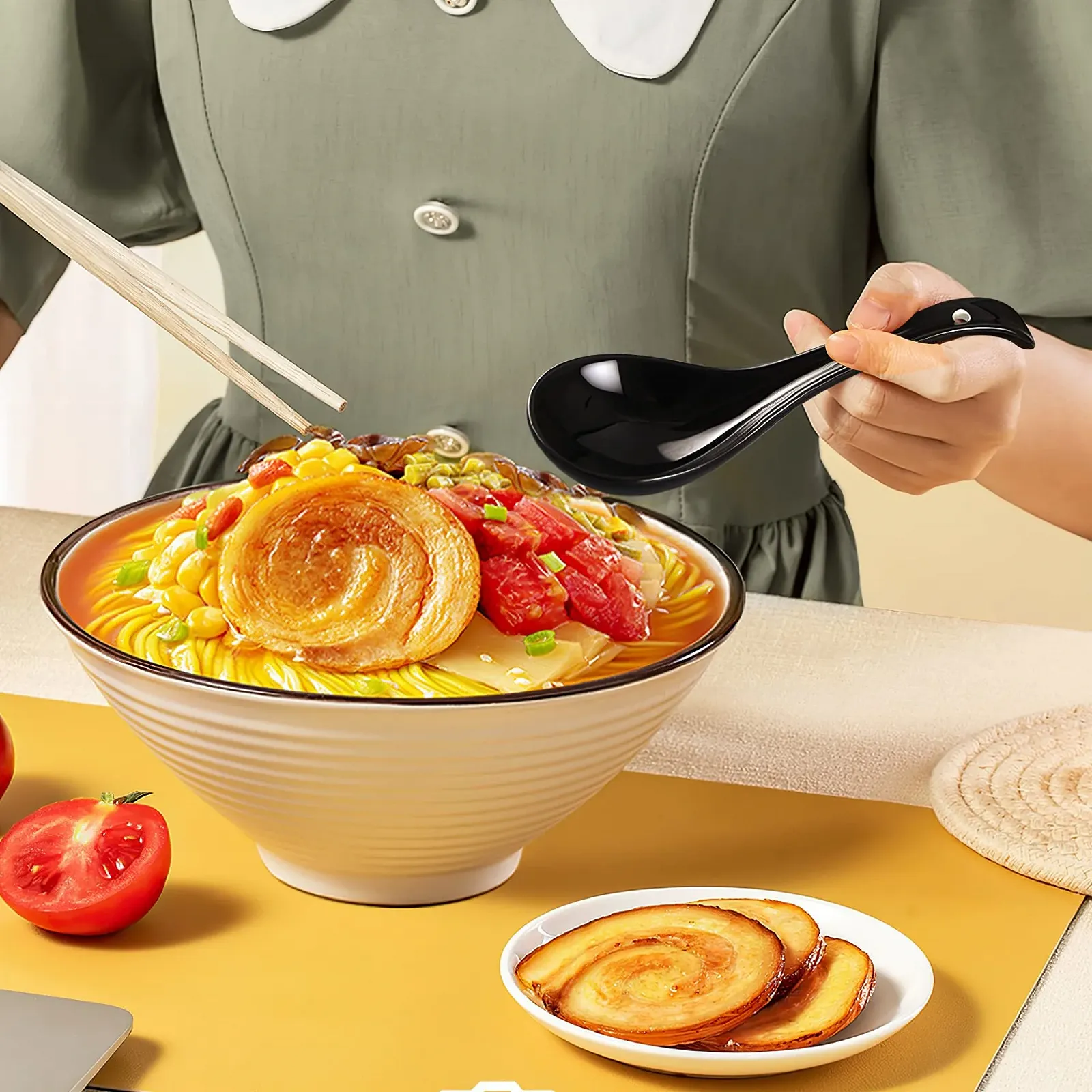 Ложка для супу AOOSY, набір 6 шт., 17,1 см, керамічна китайська, фото №6