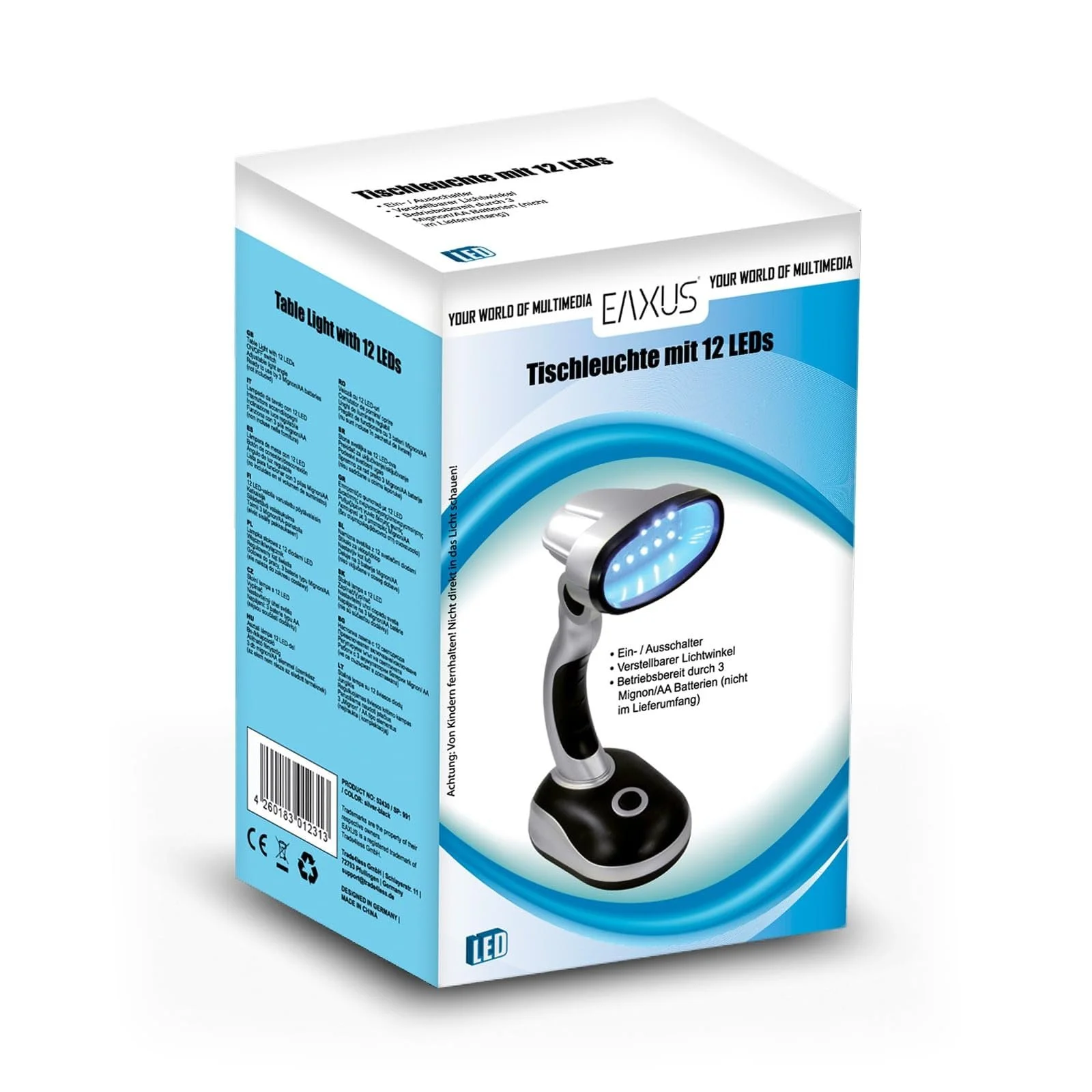 Настільна лампа Eaxus 17 см срібляста, фото №7