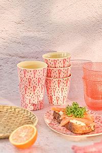 Кружка Melamine Rice Цветы Розовый Принт Омар Средний synthetic.ua - Фото 1