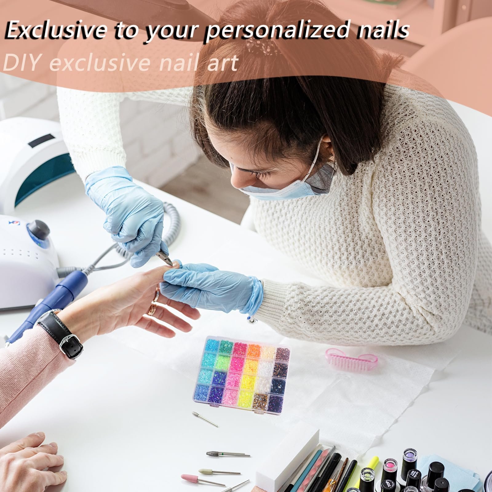 Стрази для нігтів круглі 3 мм, 24 кольори, набір 24000 штук, фото №4 Стрази для нігтів круглі 3 мм, 24 кольори, набір 24000 штук, фото №4