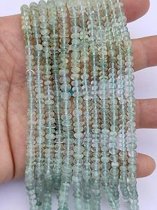 Бусины Аквамарин Натуральный Ограненные Rondelle 4-5 мм, нить длиной 40 см, ожерелья, браслета - Фото 1
