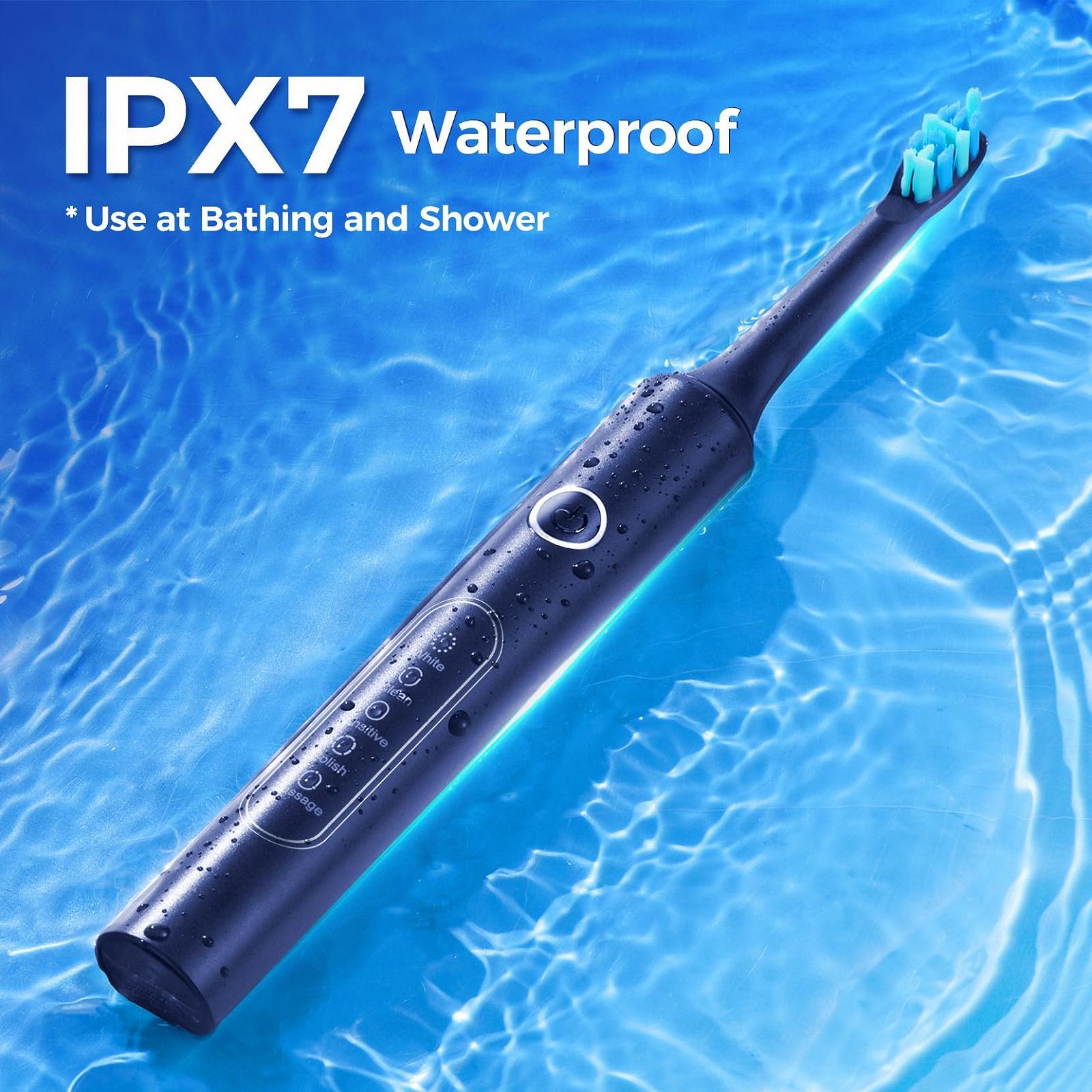 Електрична зубна щітка Синя 5 режимів 40000 VPM, фото №8