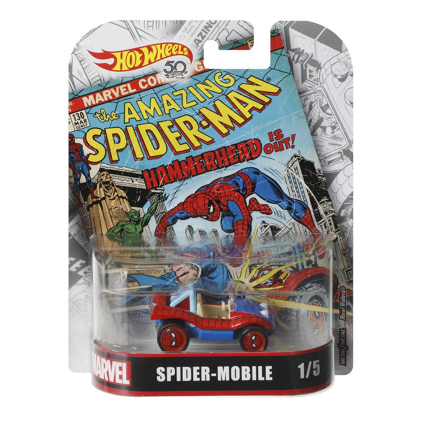 Машина Hot Wheels Spiderman The Spider Car - Модель FLD31 - Масштаб 1:64 - Длина примерно 6 см, фото №1