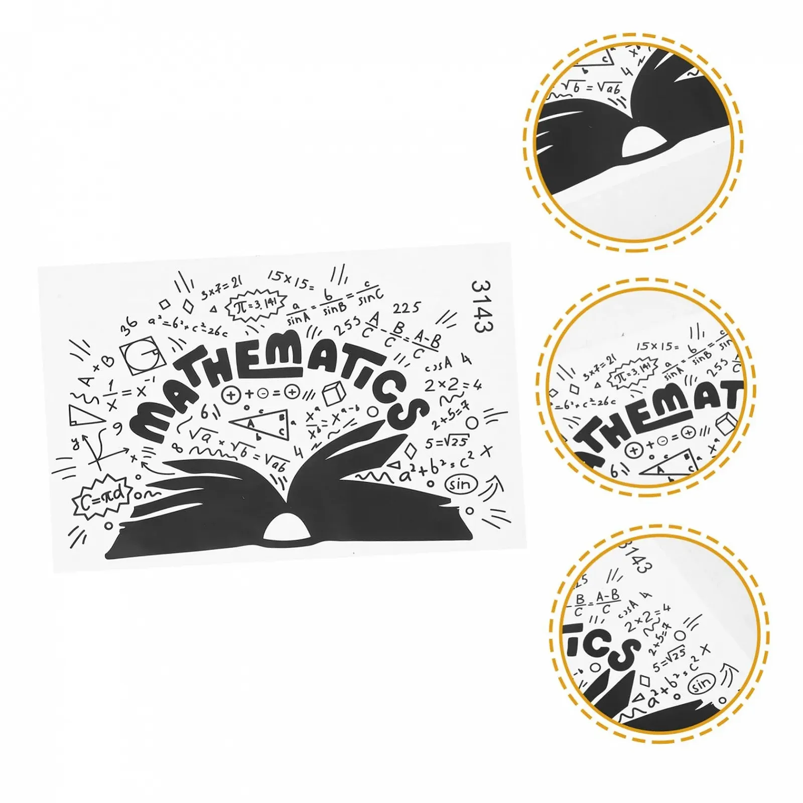 Наклейка на стіну Mathematics Formulas Numbers самоклеюча, фото №2