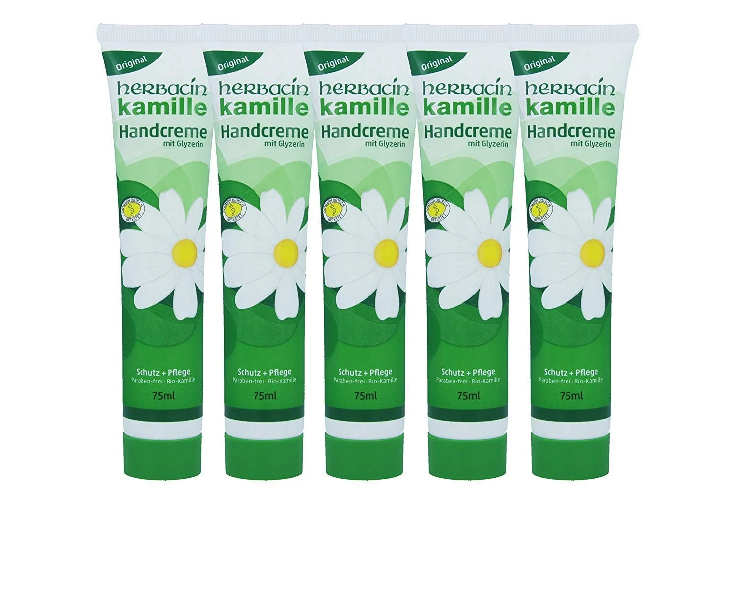 Крем для рук Herbacin Chamomile + Glycerine 75 мл, набір з 5 штук, фото №1