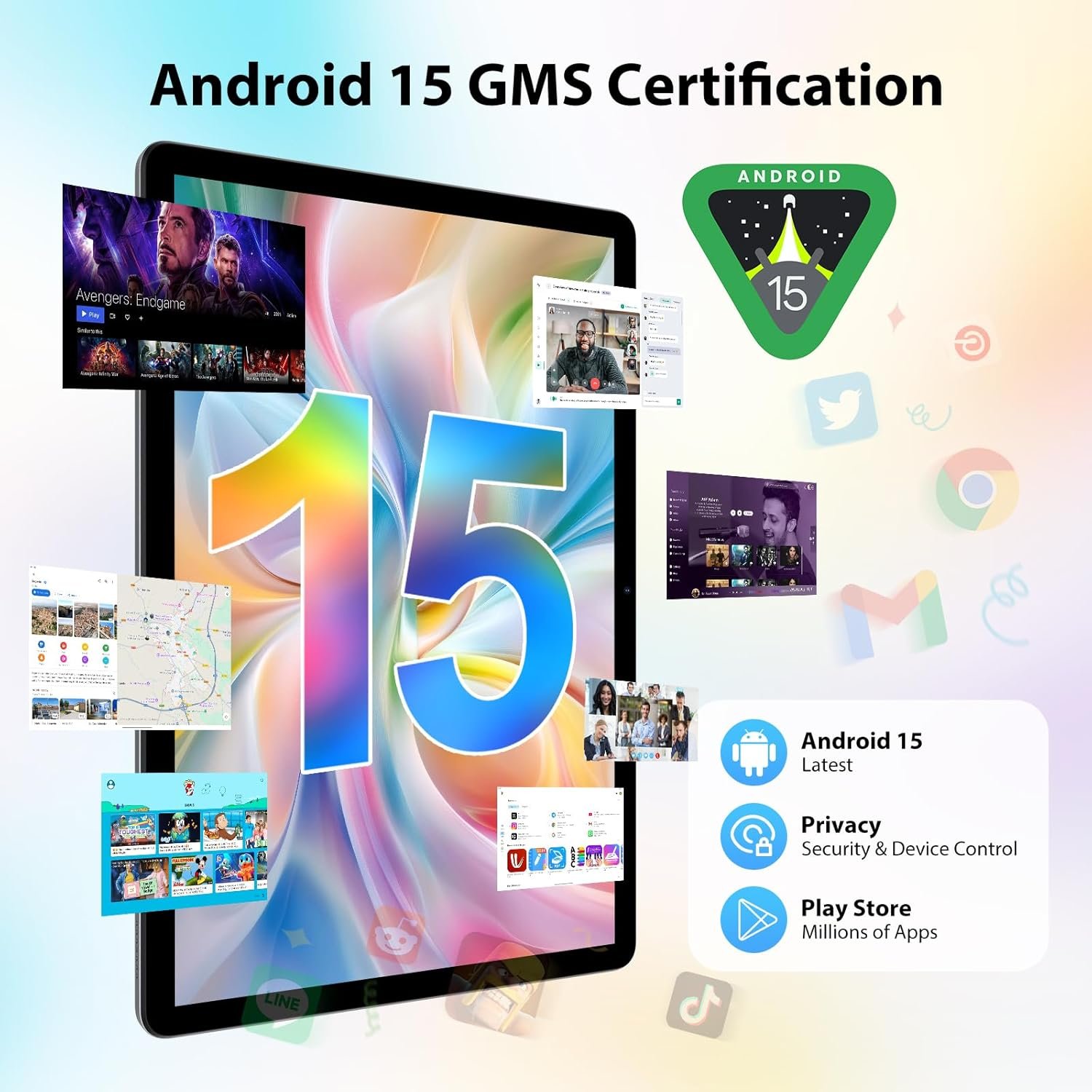 Планшет PIXGOOD M128 11" (12+24)/512ГБ 2K 4G 2 SIM Android 15 Чорно - сірий, фото №3