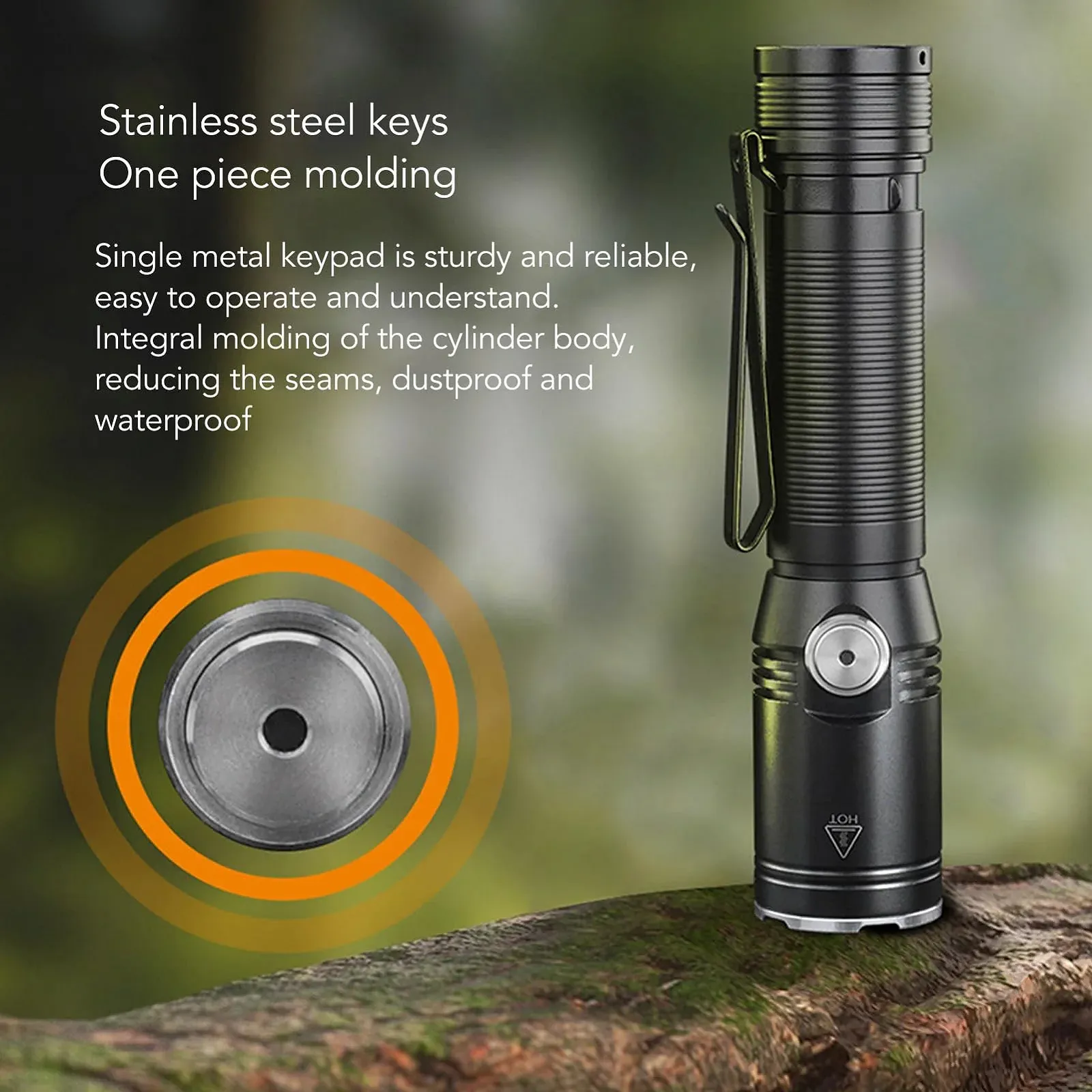 Професійний портативний кишеньковий ліхтарик Tbest 2050LM USB акумуляторний для виживання на відкритому повітрі, регульована яскравість, фото №3