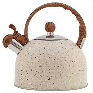 Чайник для плити 2.8 л Pipe Teapot Oven з нержавіючої сталі з дерев'яною текстурою - Фото 1