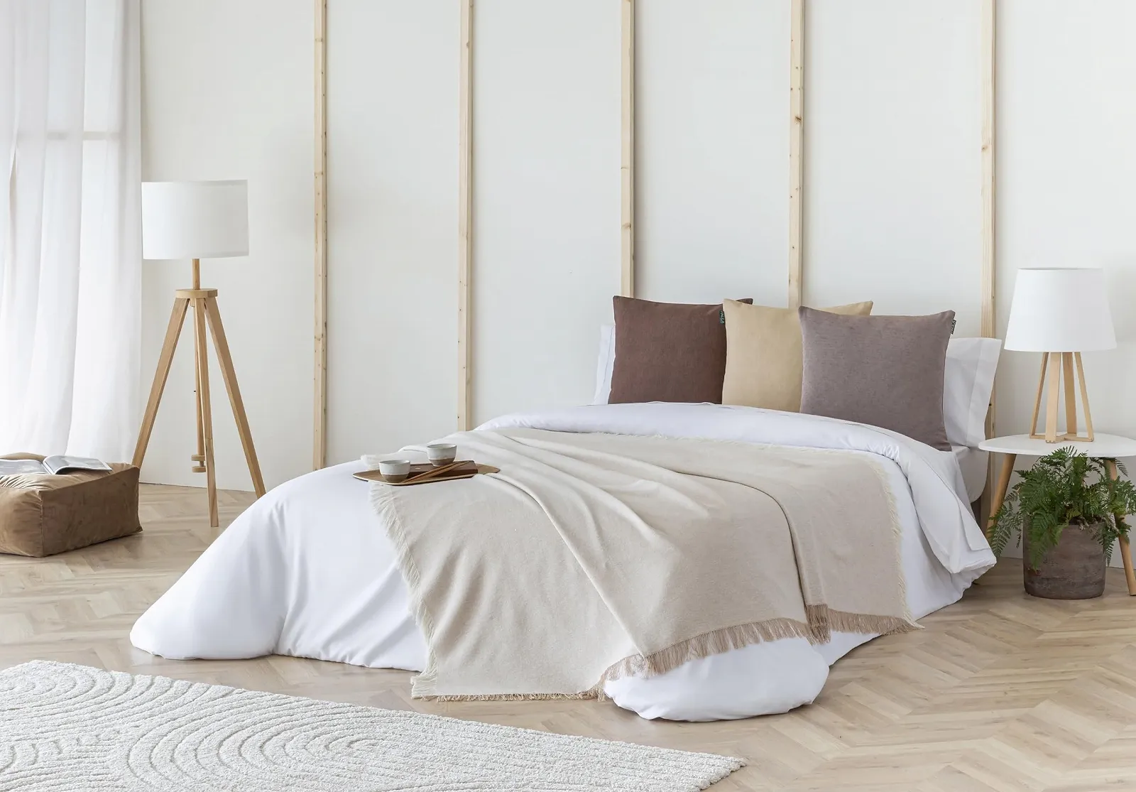 Покрывало для кровати Todocama Многоцелевое Накидка на диван Jarapas Однотонное (180 x 260 см, Песочно-бежевый), фото №7