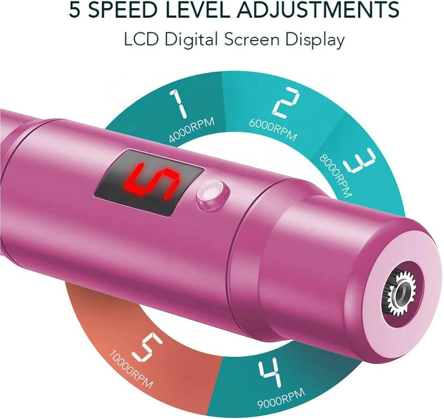 Пристрій для мікронідлінгу INCELLICE Derma Pen Electric Professional, 5 рівнів, зі світлодіодним екраном, фото №2