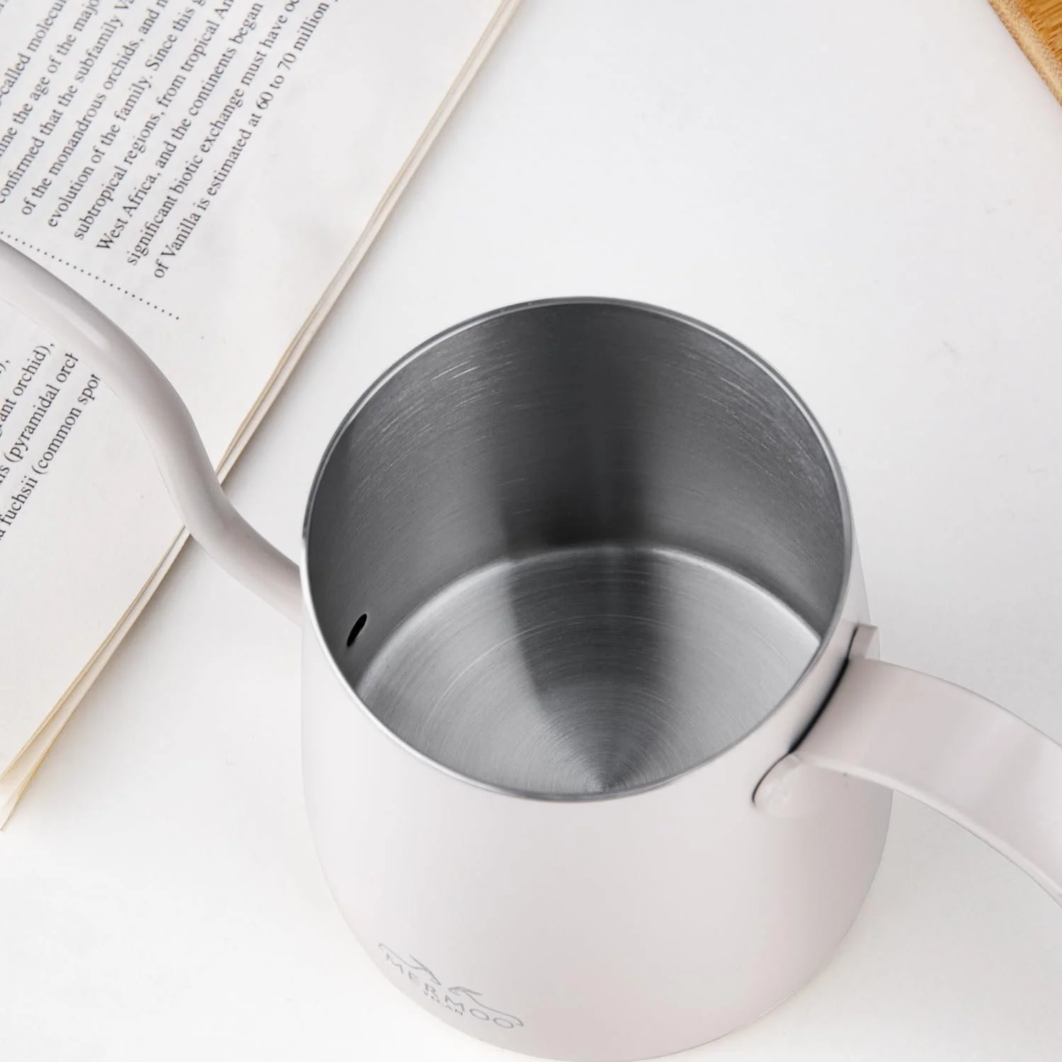 Кавник MERMOO YILAN Міні Кавник Чайник з гусячою шиєю 304 Нержавіюча сталь 250 мл Бежевий, фото №6