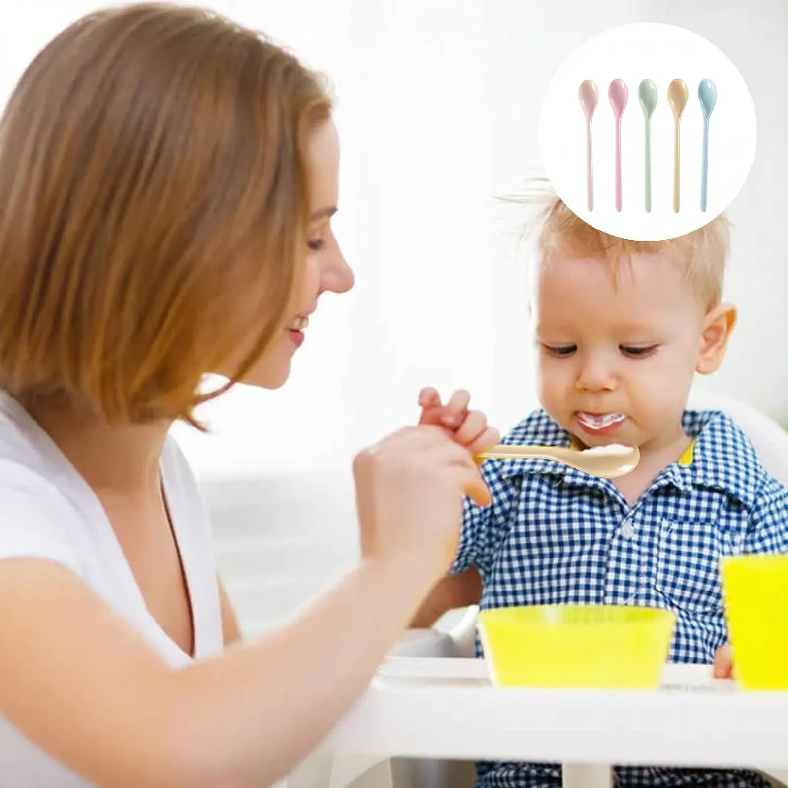Набор пластиковых ложек 5 шт, цветные пластиковые ложки, длинные ложки, разноцветные, ложки для джема, ложки для супа, ложки для кофе, пластиковые ложки, многоразовые для кофе, яиц, мороженого, йогурта, десерта, фото №6