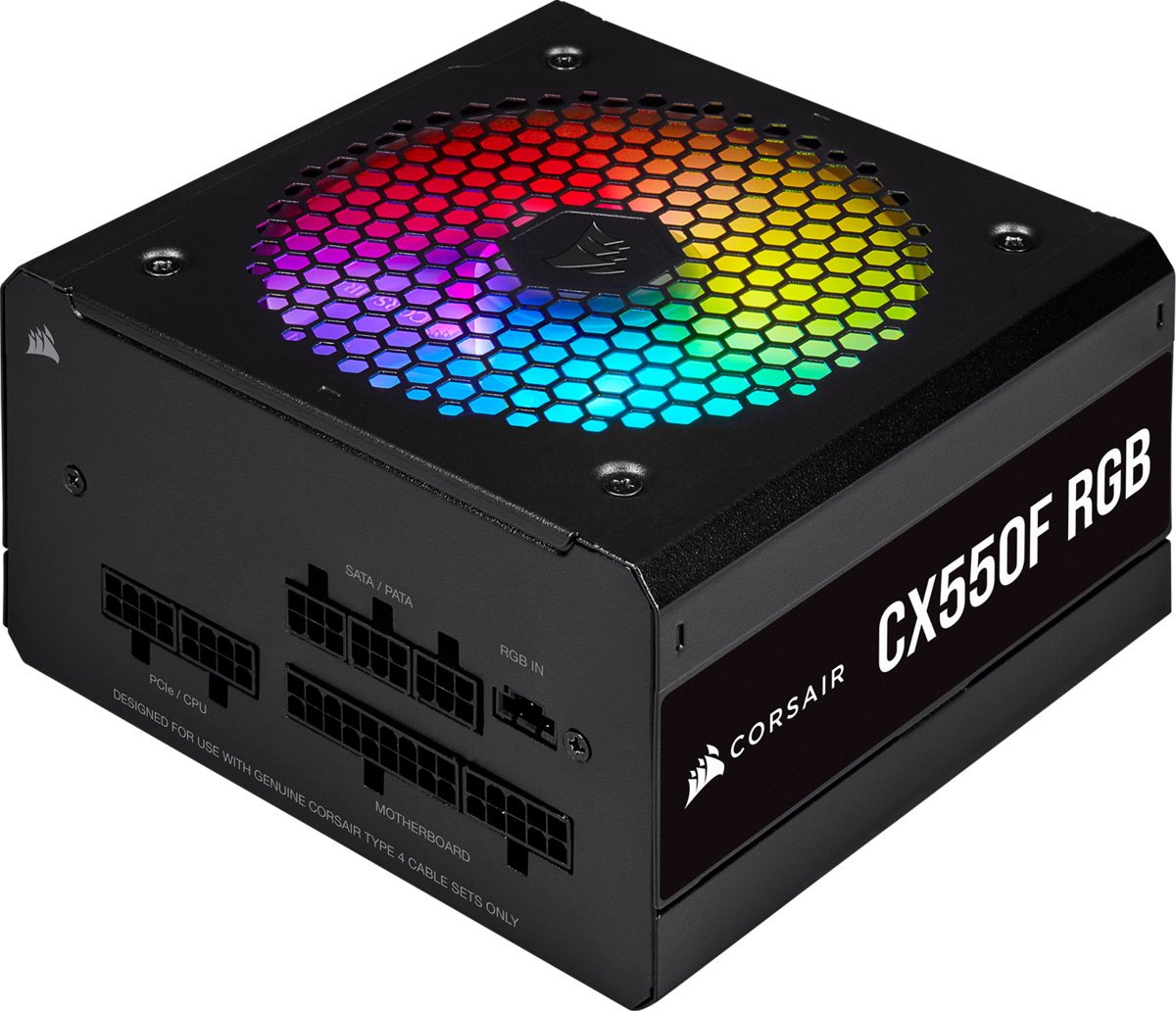 Блок живлення CORSAIR CX550F RGB 80 PLUS Bronze Black, фото №1