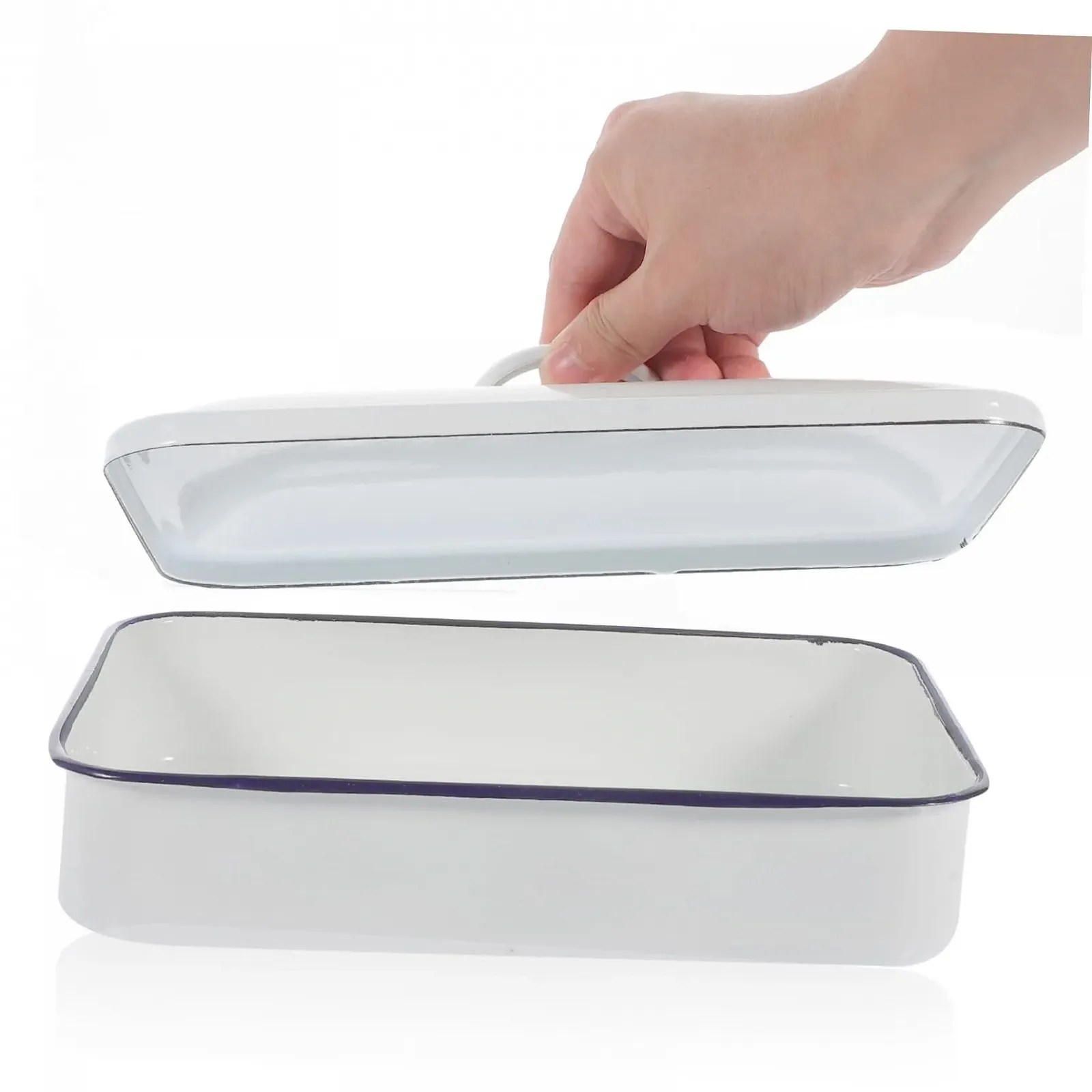 Форма для запекания Roti эмалированная с решеткой и крышкой белая, фото №6 Форма для запекания Roti эмалированная с решеткой и крышкой белая, фото №6