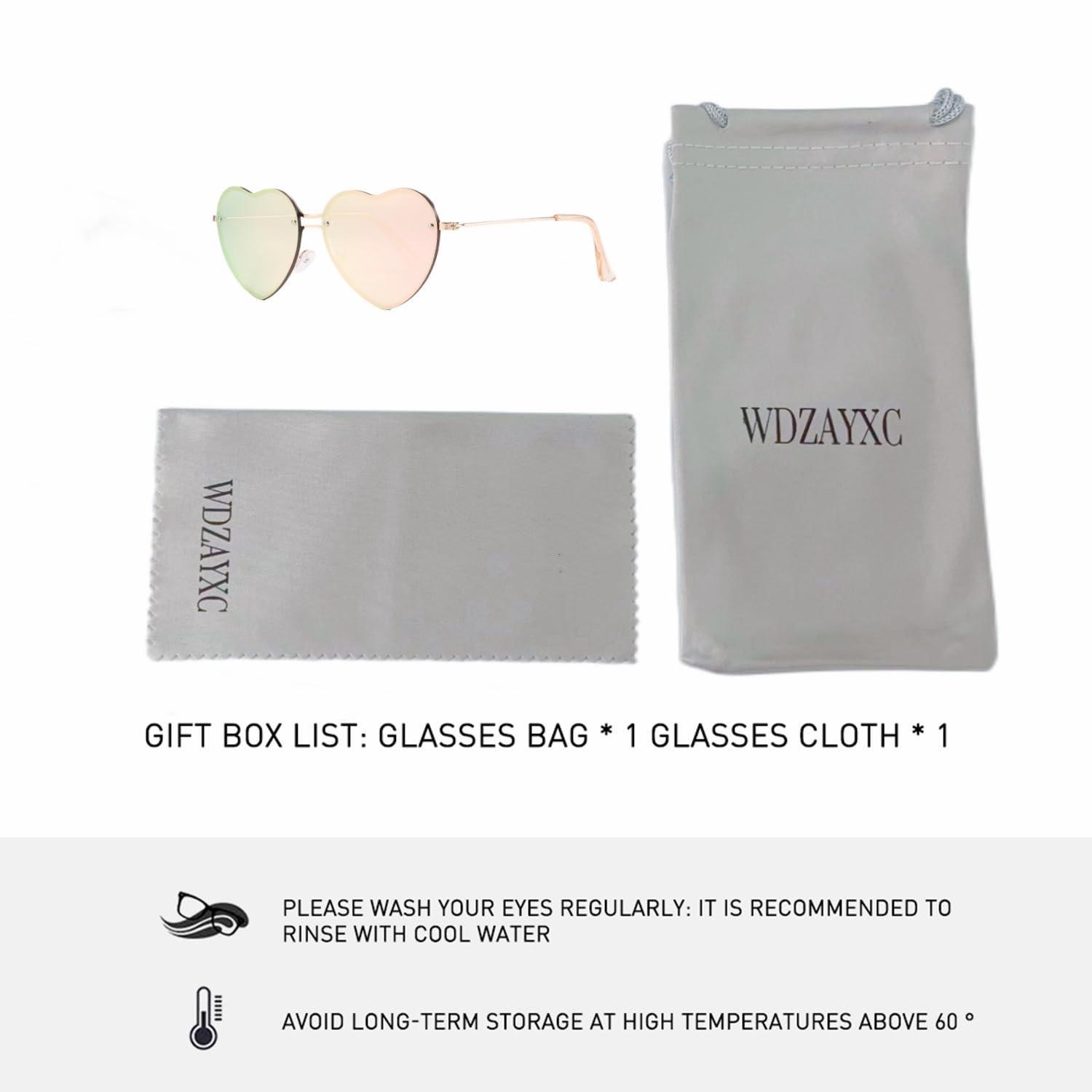 Сонцезахисні окуляри Серце Вінтаж WDZAYXC Металева оправа, фото №3