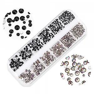 Набор блесток для ногтей в форме голографического бриллианта AB Crystal для DIY украшения ногтей Черный - Фото 1