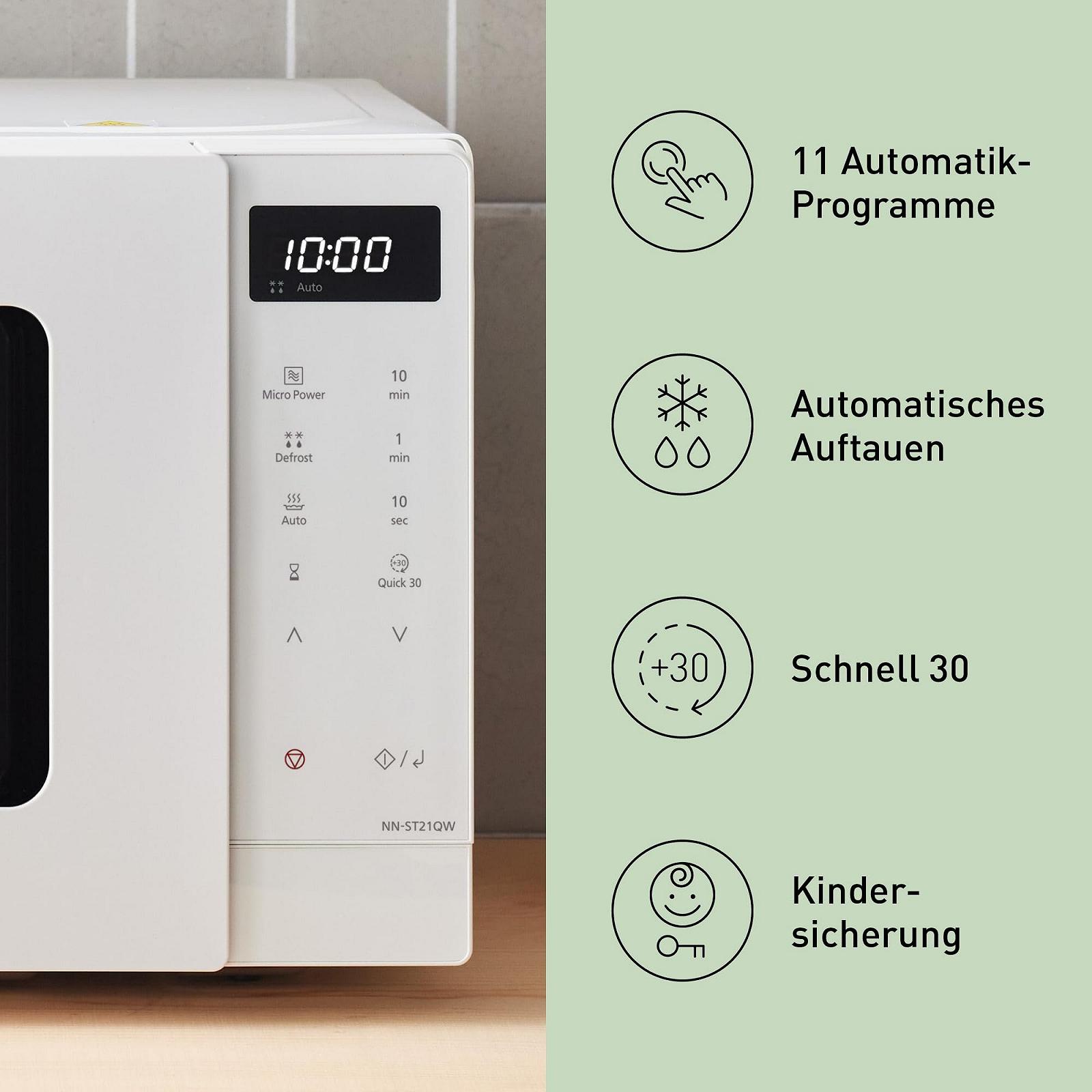 Микроволновая печь Panasonic NN-ST21QWEPG 20 л 800 Вт Белая, фото №5 Микроволновая печь Panasonic NN-ST21QWEPG 20 л 800 Вт Белая, фото №5